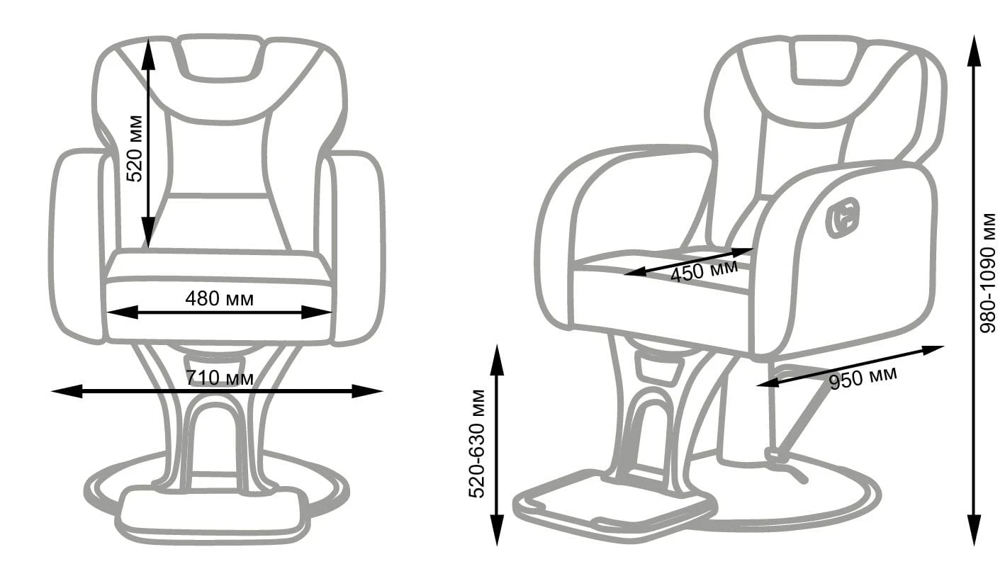 Мужское парикмахерское кресло Барбер Тайлер схема